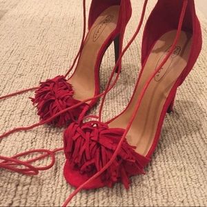 No Doubt red high heels